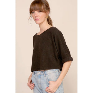 Easy Knit Short Sleeve Top - Back