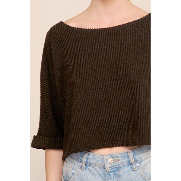 Easy Knit Short Sleeve Top - Back