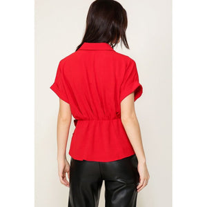 In Love Short Sleeve Top - Red