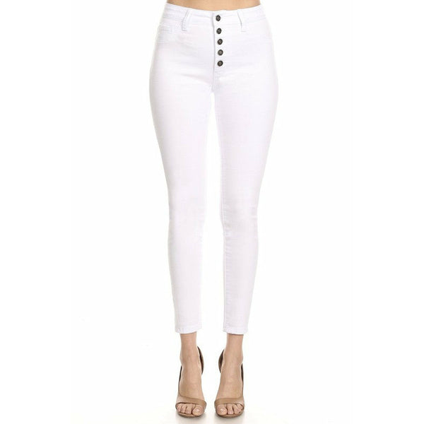 High Rise Skinny Jeans - White