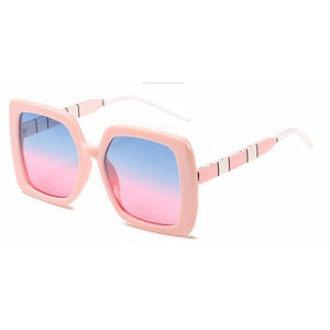 Color Rim Square Sunglasses - Pink