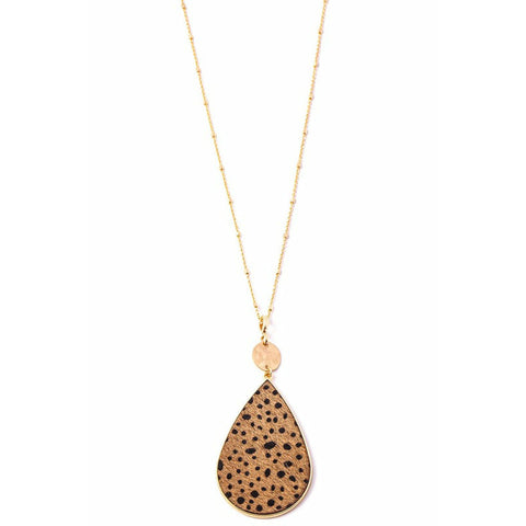 Tear Leopard Pendant Necklace