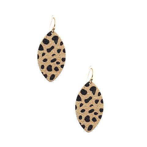 Cheetah animal dangle earrings