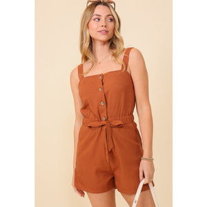 Get In The Action Romper - Coffee