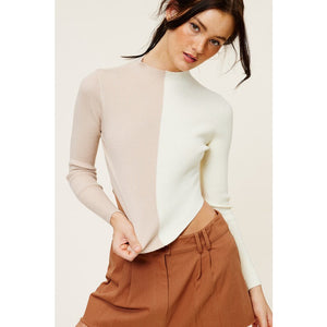 Can't Decide Ribbed Turtleneck Sweater - Taupe