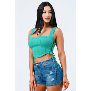 Looks Great On You Corset Top - Kelly Green