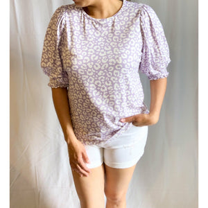 All About You Round Neck Knit Top with 3/4 Sleeves - Lavender