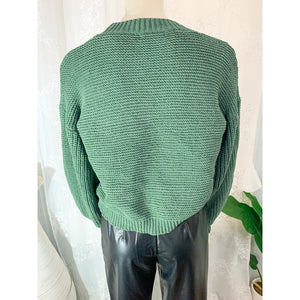 A Special Place Cable Knit Sweater - Hunter Green
